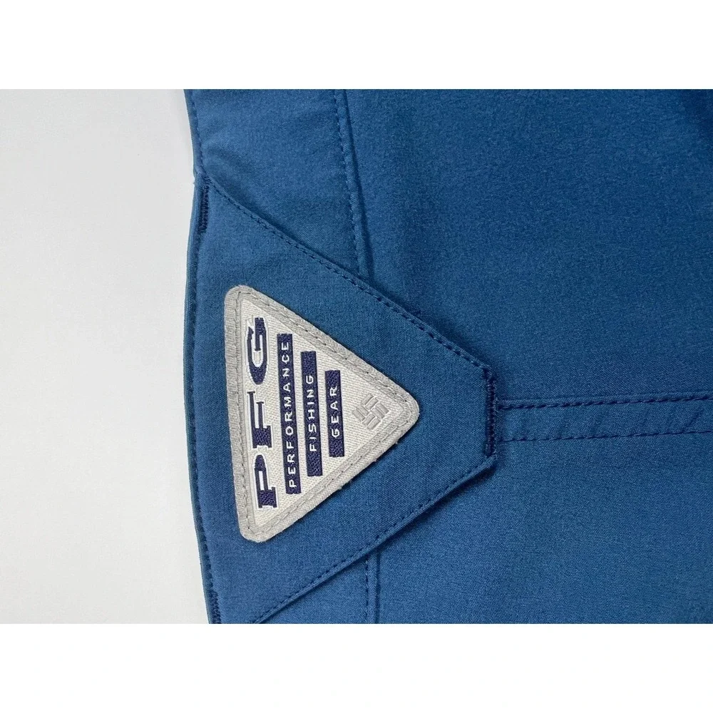 Columbia‎ PFG Fishing Shorts Mens 32 Blue Omni-Shield Performance Cargo 10L